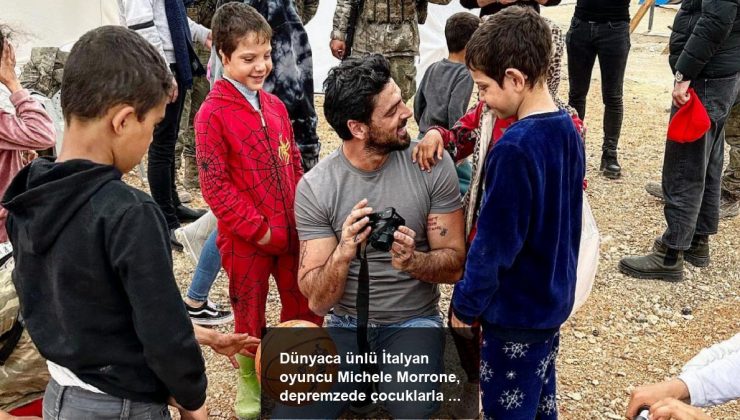 Dünyaca ünlü İtalyan oyuncu Michele Morrone, depremzede çocuklarla bir ortaya geldi