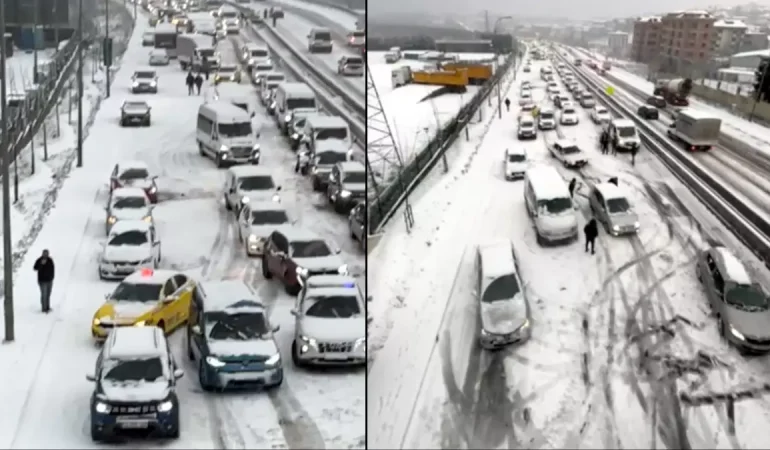 İSTANBUL’DA TRAFİK DURMA NOKTASINA GELDİ: YOĞUNLUK YÜZDE 90’A ULAŞTI