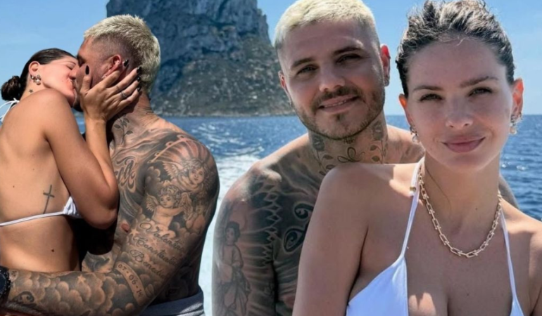 MAURO ICARDI TATİLDE SEVGİLİSİNİ ÖPMELERE DOYAMADI
