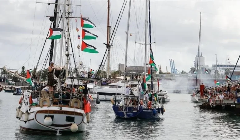 KÜRESEL SUMUD FİLOSU GAZZE YOLUNDA, 175 DENİZ MİLİ KALDI, RİSK ARTIYOR